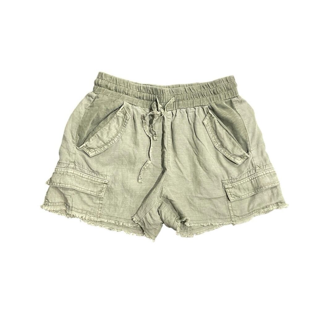Splendid Linen Blend Dockside Shorts SZ XS Drawstring Cargo Utility Casual
